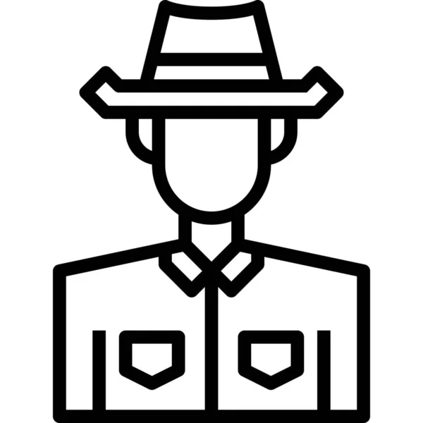 Avatar Vaquero Icono Masculino Categoría Avatares — Vector de stock