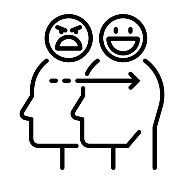 Ikona Emocionálního Ovládacího Výrazu Stylu Osnovy — Stockový vektor