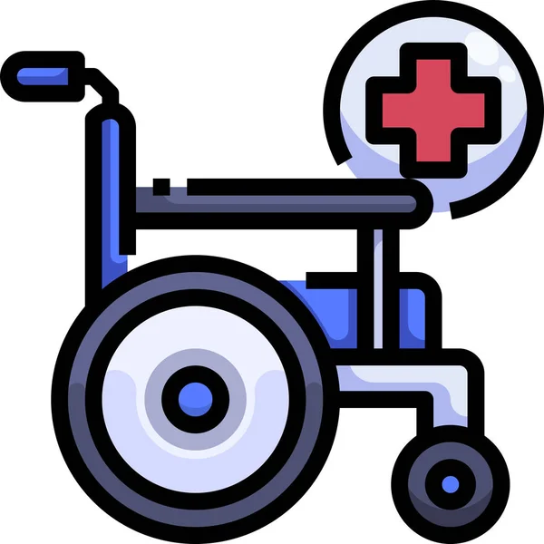 Disabled Handicap Transport Icon Filled Outline Style — Stock Vector