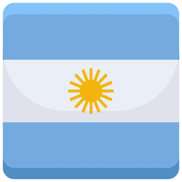 Argentinien Counrty Flagge Ikone Flachen Stil — Stockvektor