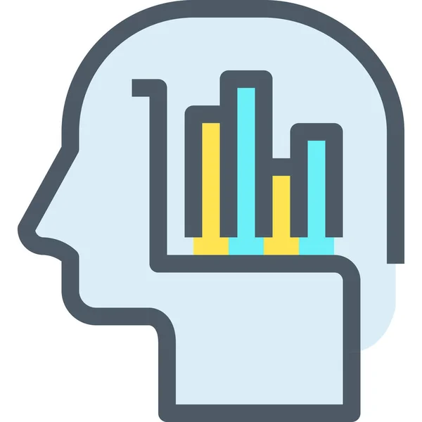 Icona Della Testa Del Grafico Aziendale Stile Contorno Riempito — Vettoriale Stock