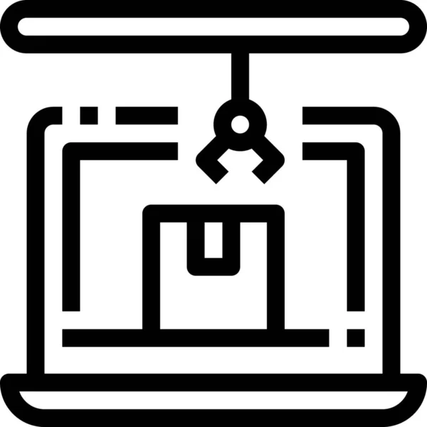 Κουτί Εικονίδιο Διαχείρισης Παράδοσης Στυλ Περίγραμμα — Διανυσματικό Αρχείο