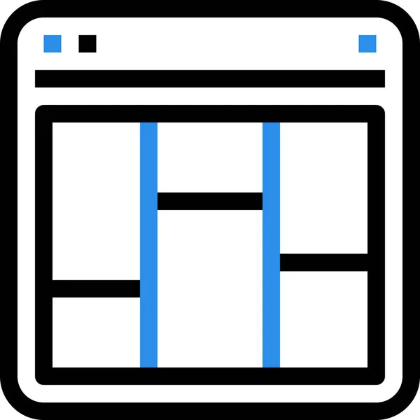 Browser Grid Interface Symbol Outline Stil — Stockvektor