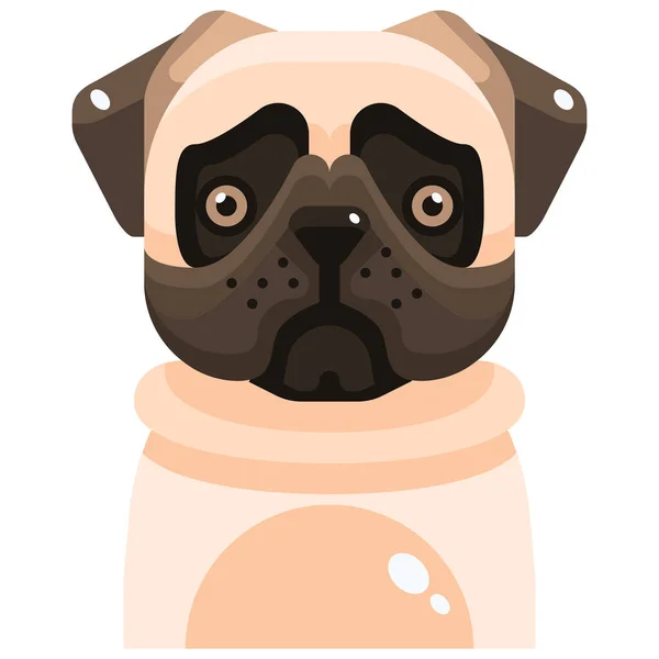 フラットスタイルの動物のアバター犬のアイコン — ストックベクタ