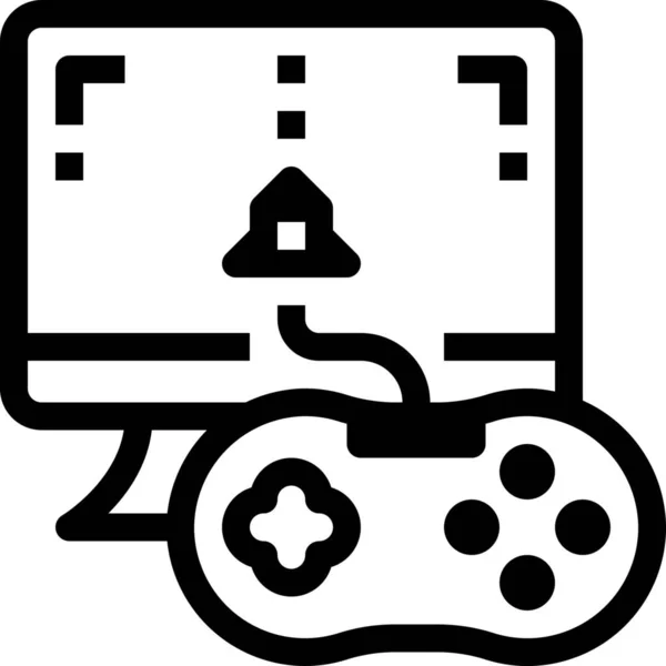 Controlador Computadora Icono Entretenimiento Estilo Esquema — Vector de stock