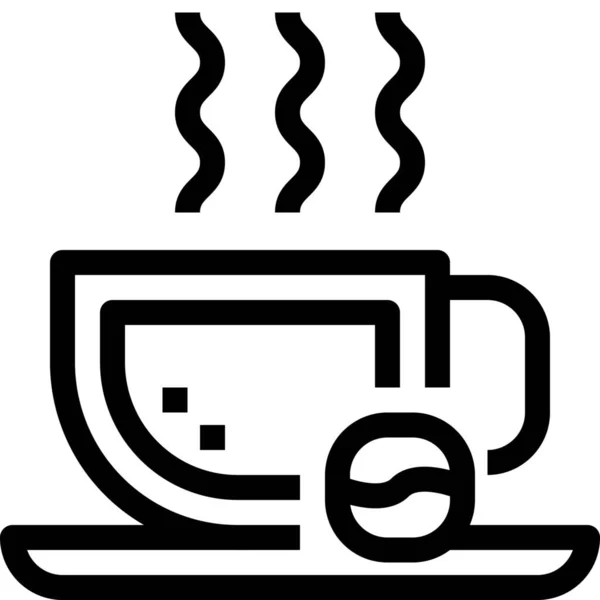 Kawiarnia Kawa Drink Ikona Stylu Konturu — Wektor stockowy