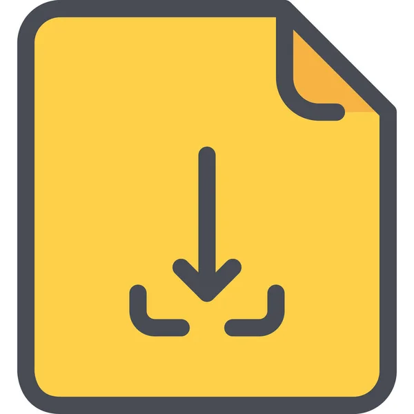 Icono Descarga Documento Flecha Estilo Esquema Rellenado — Vector de stock