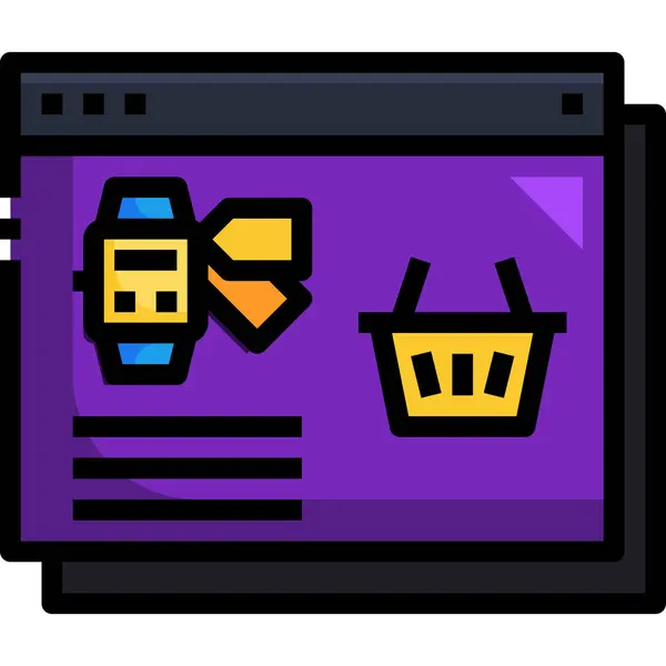 Cesta Sitio Web Icono — Vector de stock