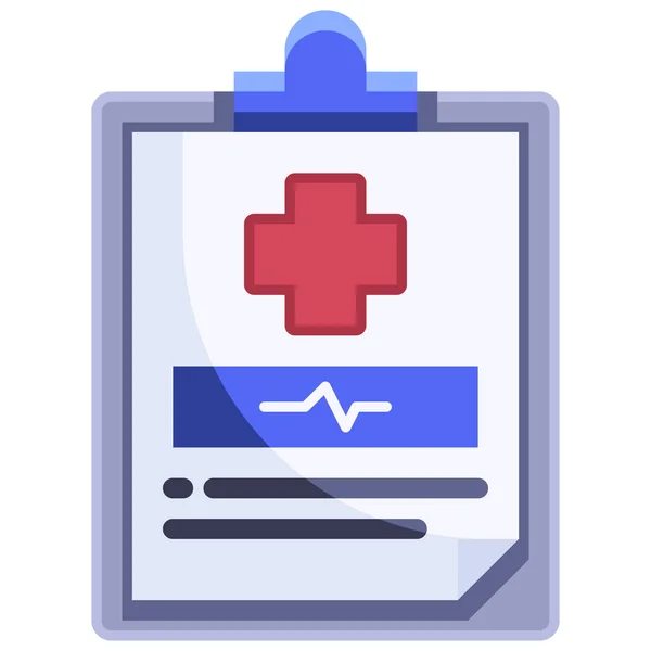 Clinic Clipboard Health Icon Flat Style — Stock Vector