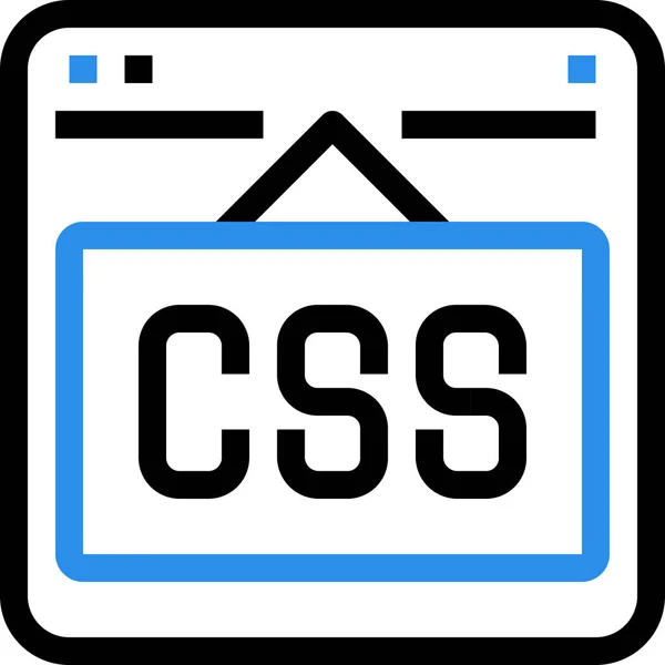 Kódování Kódu Css Ikona Stylu Osnovy — Stockový vektor