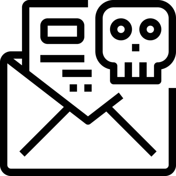 Kommunikation Verbrechen Mail Symbol Umriss Stil — Stockvektor
