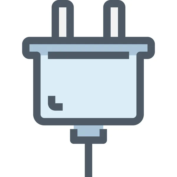 Icono Del Conector Computadora Cable Estilo Contorno Lleno — Archivo Imágenes Vectoriales