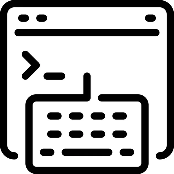 Icono Desarrollo Codificación Del Navegador Estilo Esquema — Vector de stock