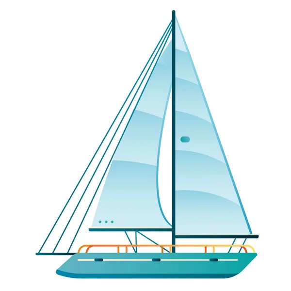 Barco Vacaciones Velero Icono Estilo Liso — Vector de stock