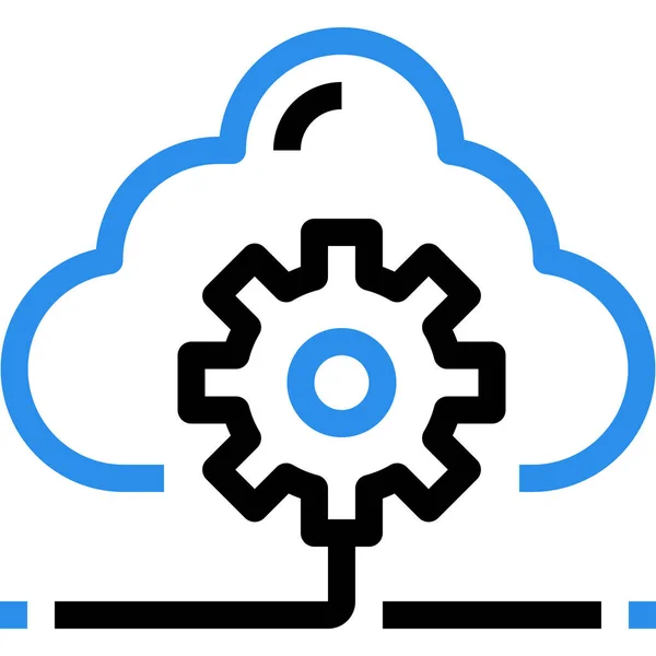 Icono Base Datos Datos Nube Estilo Esquema — Archivo Imágenes Vectoriales