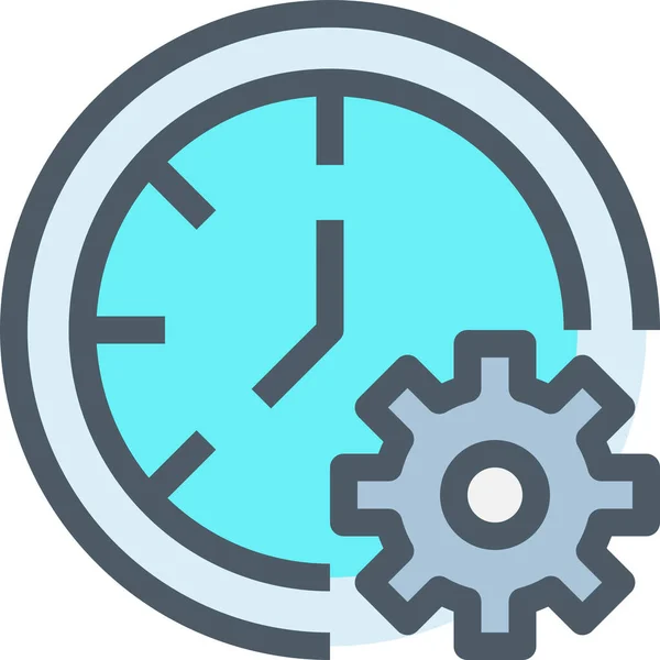 Business Development Gear Icon Filled Outline Style — Stockový vektor
