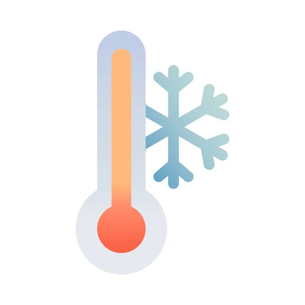 Icono Termómetro Baja Temperatura Estilo Liso — Vector de stock