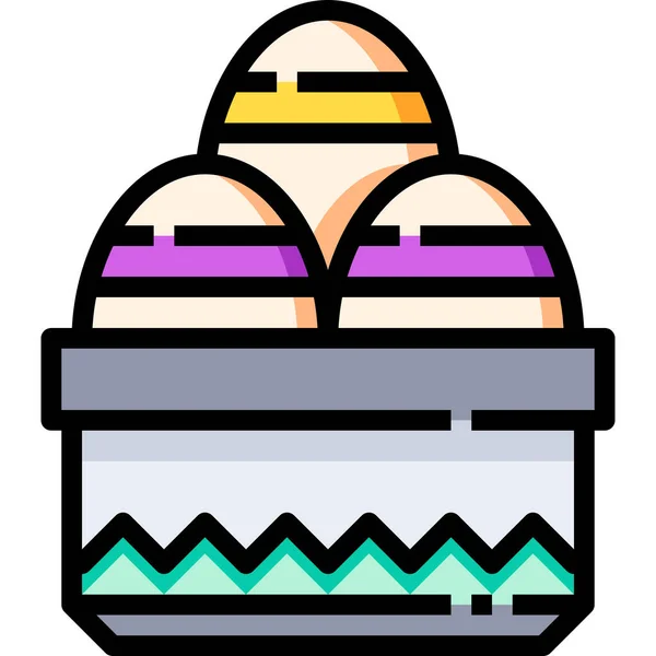 Celebration Christian Easter Icon Filled Outline Style — Stock Vector