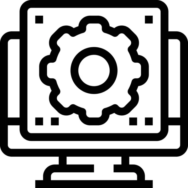 Codificación Icono Desarrollo Computadora Estilo Esquema — Archivo Imágenes Vectoriales