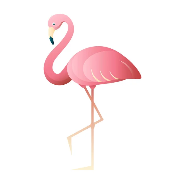 平整风格的动物火烈鸟粉红图标 — 图库矢量图片