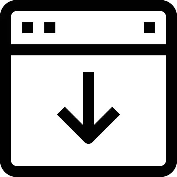 Pfeil Browser Interface Symbol Outline Stil — Stockvektor