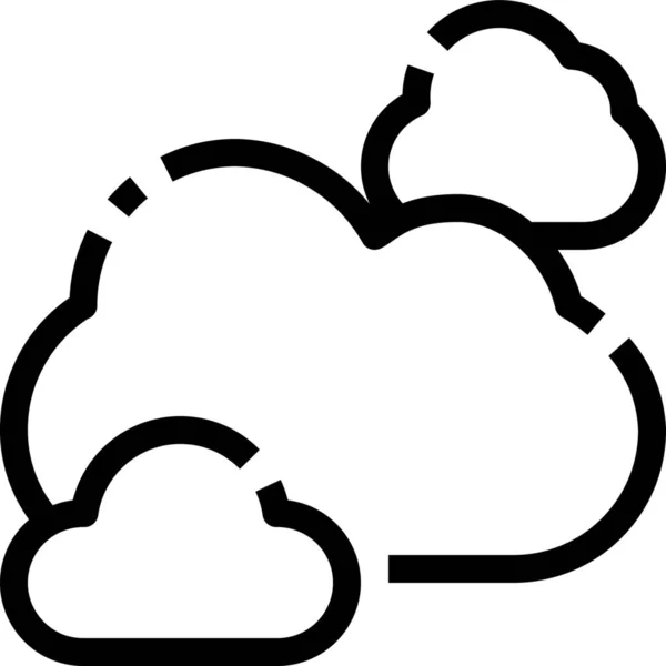 Atmospheric Cloud Clouds Icon Outline Style — Stock Vector