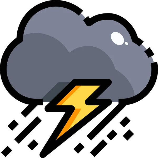Klimawolken Regen Ikone Ausgefüllten Umrissstil — Stockvektor