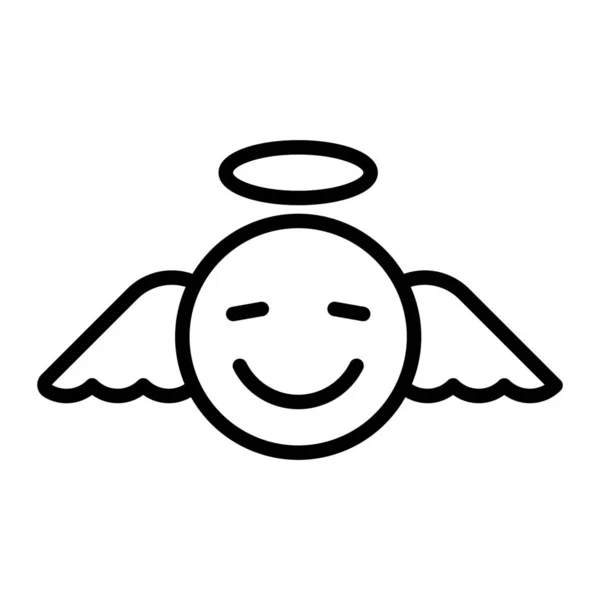 Engel Emoji Expressie Icoon — Stockvector