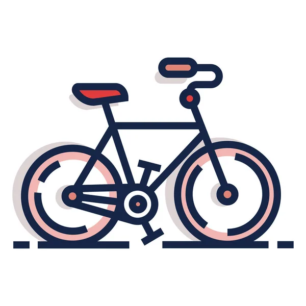 Bicyclette Icône Cycliste Dans Style Contour Rempli — Image vectorielle