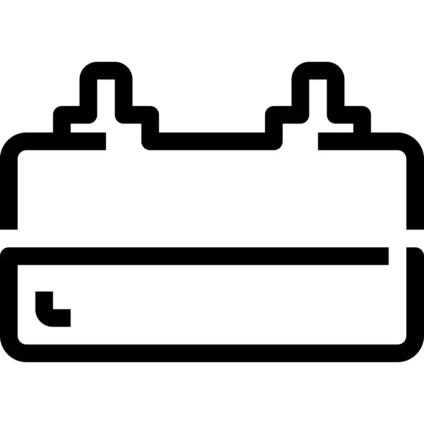 Bloque Caja Ladrillo Icono Estilo Esquema — Archivo Imágenes Vectoriales