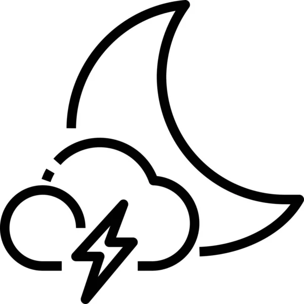 Nube Luna Noche Icono — Vector de stock