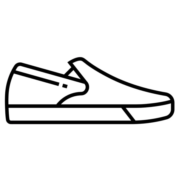 Pie Lleva Mocasín Loafer001 Icono Estilo Esquema — Vector de stock