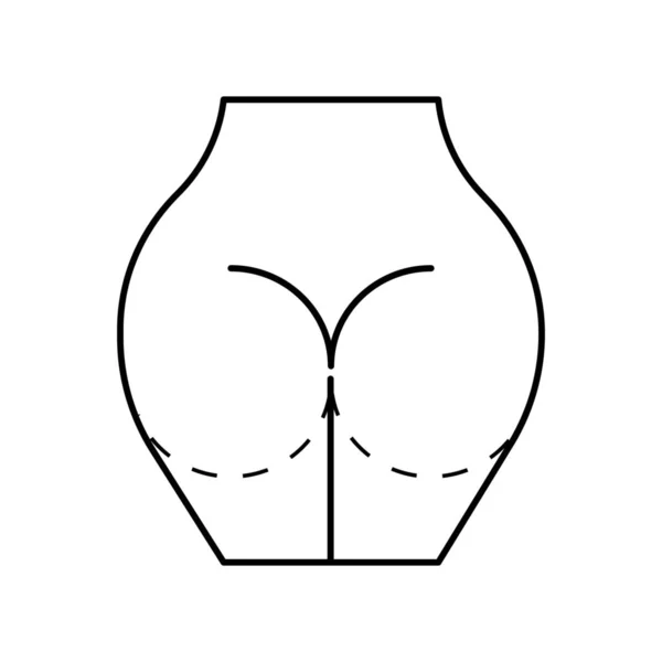 Augmentation Butt Buttock Augmentation Icon Outline Style — ストックベクタ