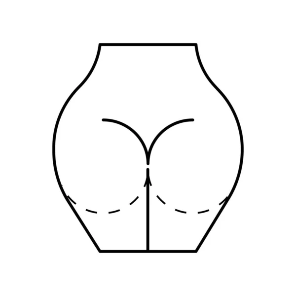 Augmentation Butt Buttock Augmentation Icon Outline Style — Wektor stockowy