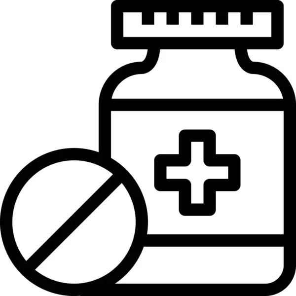 Μπουκάλι Υγείας Εικονίδιο Του Νοσοκομείου Στυλ Περίγραμμα — Διανυσματικό Αρχείο