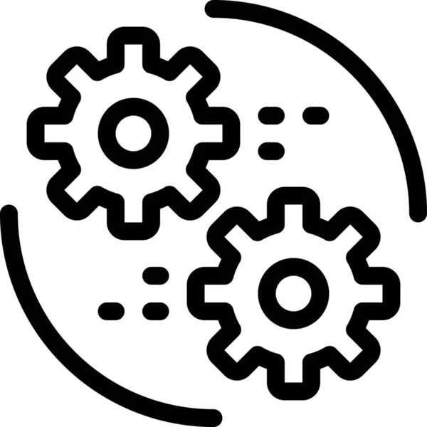 Icono Ingeniería Rueda Dentada Estilo Esquema — Archivo Imágenes Vectoriales