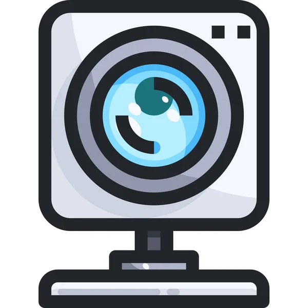 Cam Chat Video Icon Filled Outline Style — 스톡 벡터