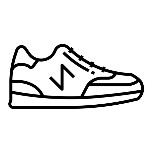 Zapatos Lona Pie Moda Lleva Icono Estilo Esquema — Vector de stock