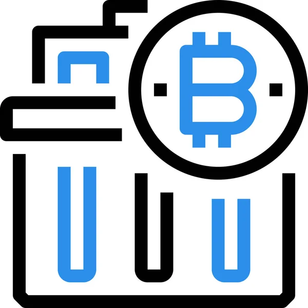 Digitální Ikona Bitcoinové Měny Stylu Osnovy — Stockový vektor