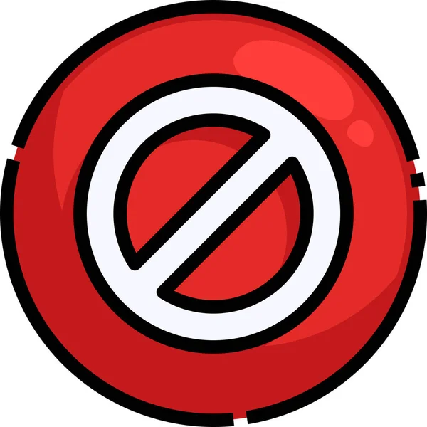 Bloque Perturbar Icono Prohibido Estilo Contorno Lleno — Vector de stock