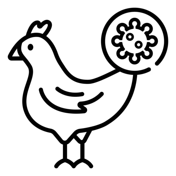 Hastalıklı Tavuk Salgını Simgesi — Stok Vektör
