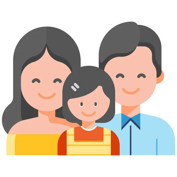 Aile Bakımı Simgesi Düz Bir Şekilde Bağlanıyor — Stok Vektör