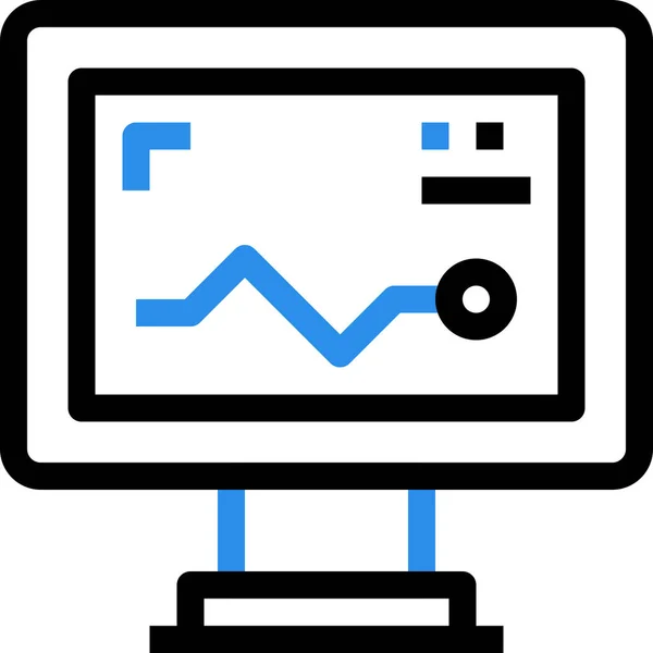 Icono Hospital Salud Cardiograma Estilo Esquema — Vector de stock