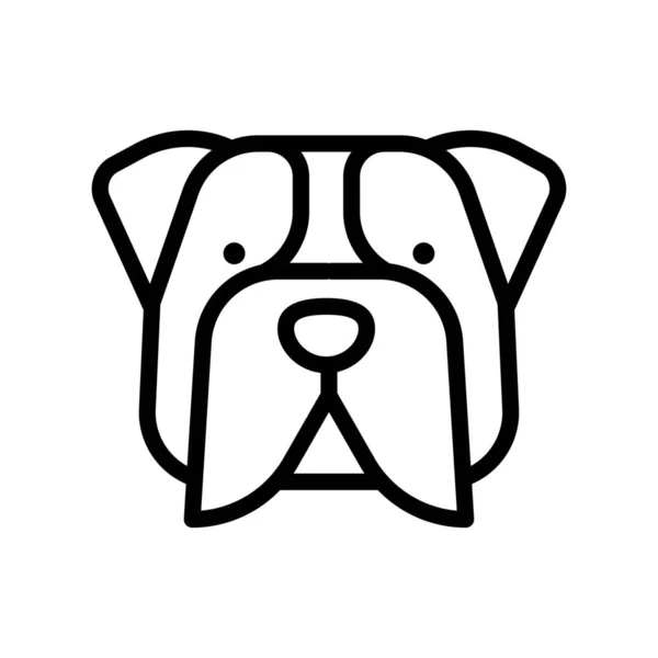 Dieren Ras Bulldog Icoon — Stockvector