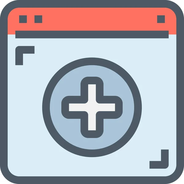 Icona Dell Ospedale Sanitario Del Browser Stile Contorno Riempito — Vettoriale Stock