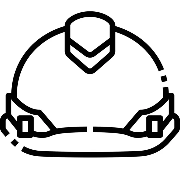 Bau Hard Hat Symbol Outline Stil — Stockvektor