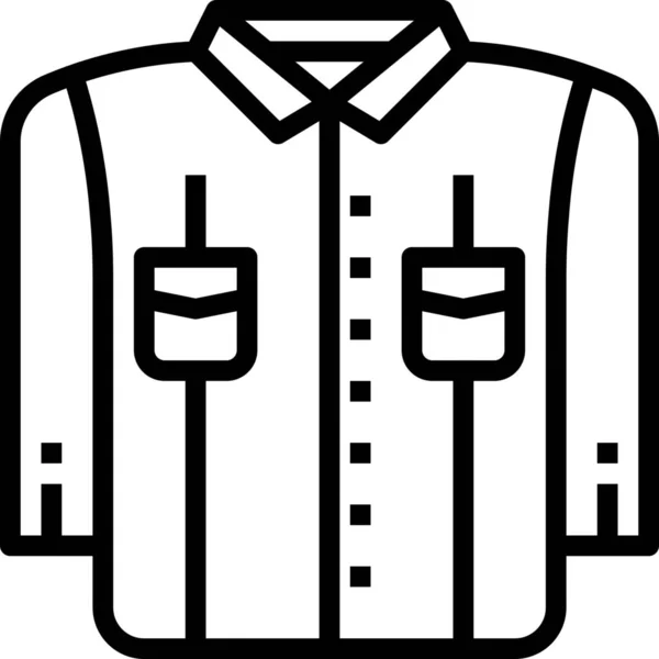 Jacke Hemden Kleidung Ikone — Stockvektor