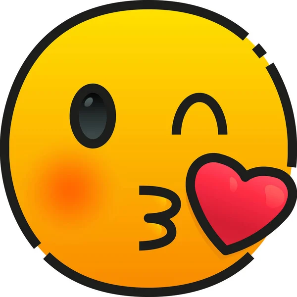 Kyss Emoji Emoticon Ikon — Stock vektor