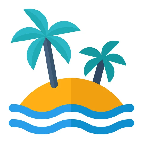 Икона Пляжа Острова Море — стоковый вектор