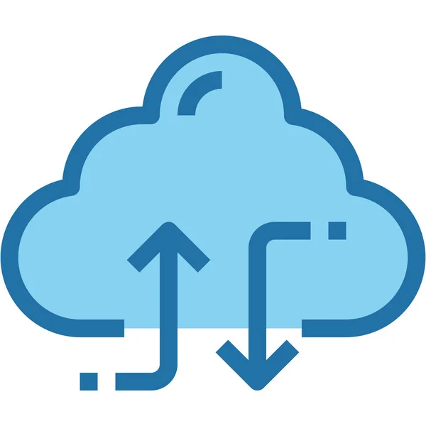 Flecha Nube Conectar Icono Estilo Contorno Lleno — Archivo Imágenes Vectoriales